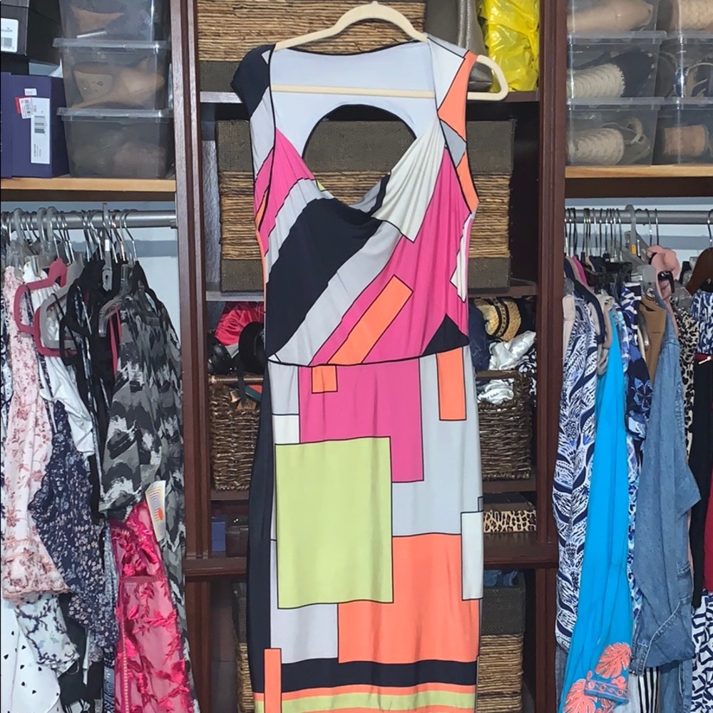 Cut out back Pucci style print